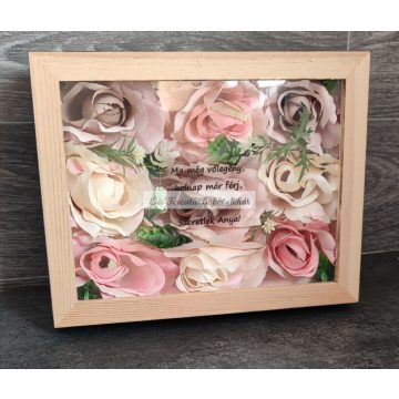 Szülőköszöntő fa dobozos virágbox felirattal