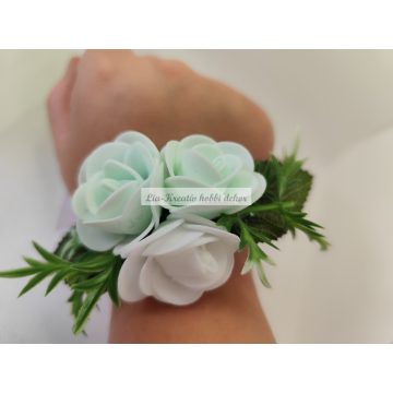 Csuklódísz menta-fehér