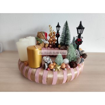 Adventi koszorú macis
