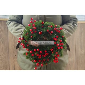 Karácsonyi ajtódísz 3D levelű műfenyő