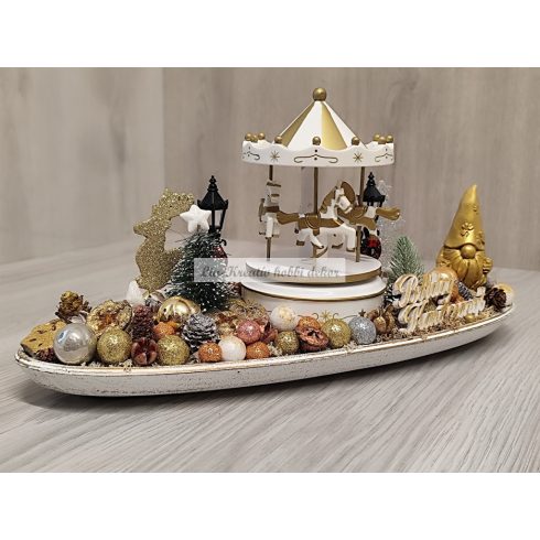 Karácsonyi asztaldísz körhintás