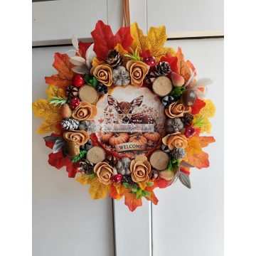 Őszi ajtódísz őzike