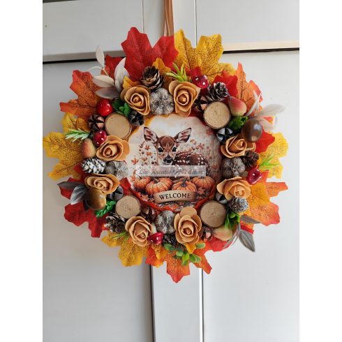 Őszi ajtódísz őzike