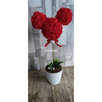 Egérfejes asztali dekor ballagásra, valentin napra 